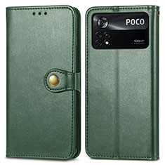 Coque Portefeuille Livre Cuir Etui Clapet S05D pour Xiaomi Redmi Note 11E Pro 5G Vert