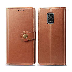 Coque Portefeuille Livre Cuir Etui Clapet S05D pour Xiaomi Redmi Note 9S Marron