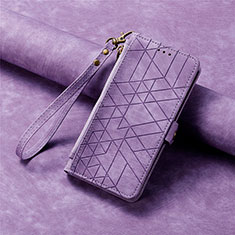 Coque Portefeuille Livre Cuir Etui Clapet S06D pour Apple iPhone 15 Pro Violet