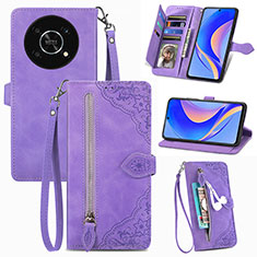 Coque Portefeuille Livre Cuir Etui Clapet S06D pour Huawei Enjoy 50 Pro Violet