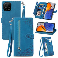 Coque Portefeuille Livre Cuir Etui Clapet S06D pour Huawei Enjoy 50z Bleu