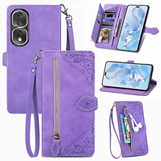 Coque Portefeuille Livre Cuir Etui Clapet S06D pour Huawei Honor 80 Pro Flat 5G Violet