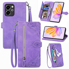 Coque Portefeuille Livre Cuir Etui Clapet S06D pour Huawei Honor 80 SE 5G Violet