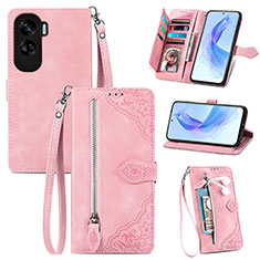 Coque Portefeuille Livre Cuir Etui Clapet S06D pour Huawei Honor 90 Lite 5G Rose