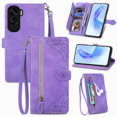 Coque Portefeuille Livre Cuir Etui Clapet S06D pour Huawei Honor 90 Lite 5G Violet