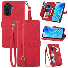 Coque Portefeuille Livre Cuir Etui Clapet S06D pour Huawei Nova Y71 Rouge