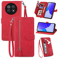 Coque Portefeuille Livre Cuir Etui Clapet S06D pour Huawei Nova Y91 Rouge