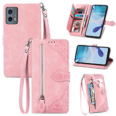 Coque Portefeuille Livre Cuir Etui Clapet S06D pour Motorola Moto G 5G (2023) Rose