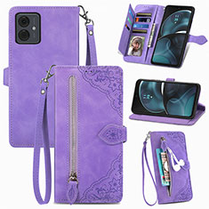 Coque Portefeuille Livre Cuir Etui Clapet S06D pour Motorola Moto G14 Violet