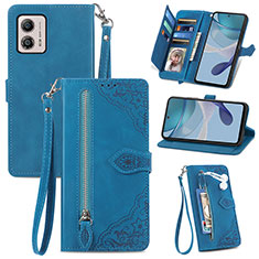 Coque Portefeuille Livre Cuir Etui Clapet S06D pour Motorola Moto G53 5G Bleu