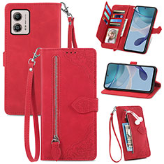 Coque Portefeuille Livre Cuir Etui Clapet S06D pour Motorola Moto G53 5G Rouge