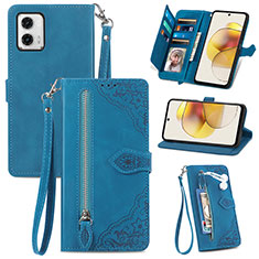 Coque Portefeuille Livre Cuir Etui Clapet S06D pour Motorola Moto G73 5G Bleu