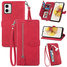 Coque Portefeuille Livre Cuir Etui Clapet S06D pour Motorola Moto G73 5G Rouge