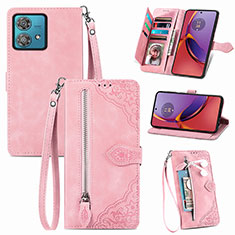 Coque Portefeuille Livre Cuir Etui Clapet S06D pour Motorola Moto G84 5G Rose