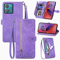 Coque Portefeuille Livre Cuir Etui Clapet S06D pour Motorola Moto G84 5G Violet