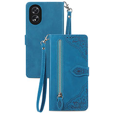 Coque Portefeuille Livre Cuir Etui Clapet S06D pour Oppo A18 Bleu