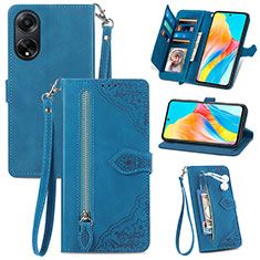 Coque Portefeuille Livre Cuir Etui Clapet S06D pour Oppo A98 5G Bleu