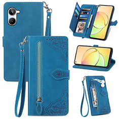 Coque Portefeuille Livre Cuir Etui Clapet S06D pour Realme 10 4G Bleu