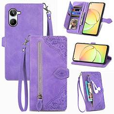 Coque Portefeuille Livre Cuir Etui Clapet S06D pour Realme 10 Pro 5G Violet