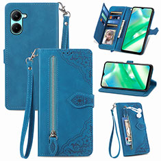 Coque Portefeuille Livre Cuir Etui Clapet S06D pour Realme C33 (2023) Bleu