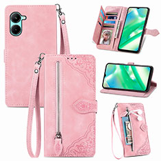 Coque Portefeuille Livre Cuir Etui Clapet S06D pour Realme C33 (2023) Rose