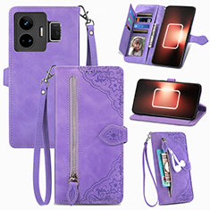 Coque Portefeuille Livre Cuir Etui Clapet S06D pour Realme GT Neo6 5G Violet