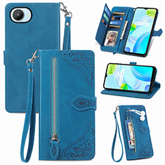 Coque Portefeuille Livre Cuir Etui Clapet S06D pour Realme Narzo 50i Prime Bleu