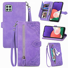 Coque Portefeuille Livre Cuir Etui Clapet S06D pour Samsung Galaxy A22 5G Violet