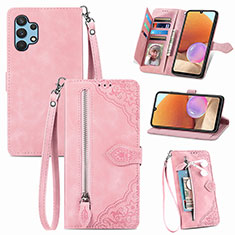 Coque Portefeuille Livre Cuir Etui Clapet S06D pour Samsung Galaxy A32 4G Rose