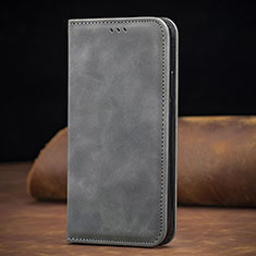 Coque Portefeuille Livre Cuir Etui Clapet S06D pour Samsung Galaxy A41 Gris