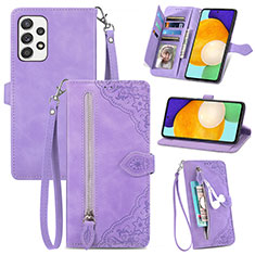 Coque Portefeuille Livre Cuir Etui Clapet S06D pour Samsung Galaxy A52 5G Violet