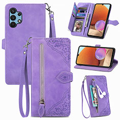 Coque Portefeuille Livre Cuir Etui Clapet S06D pour Samsung Galaxy M32 5G Violet