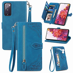 Coque Portefeuille Livre Cuir Etui Clapet S06D pour Samsung Galaxy S20 FE 4G Bleu