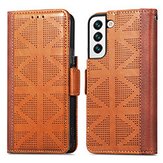 Coque Portefeuille Livre Cuir Etui Clapet S06D pour Samsung Galaxy S23 5G Marron