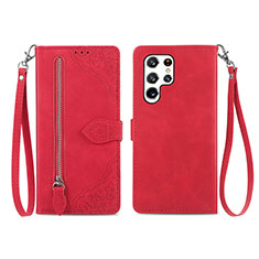 Coque Portefeuille Livre Cuir Etui Clapet S06D pour Samsung Galaxy S23 Ultra 5G Rouge