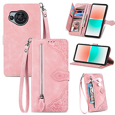 Coque Portefeuille Livre Cuir Etui Clapet S06D pour Sharp Aquos R8 Rose