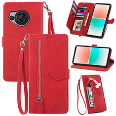 Coque Portefeuille Livre Cuir Etui Clapet S06D pour Sharp Aquos R8 Rouge