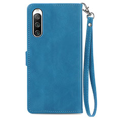 Coque Portefeuille Livre Cuir Etui Clapet S06D pour Sony Xperia 10 IV Bleu