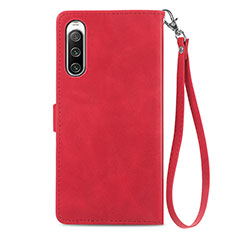 Coque Portefeuille Livre Cuir Etui Clapet S06D pour Sony Xperia 10 IV SOG07 Rouge