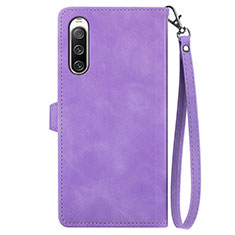 Coque Portefeuille Livre Cuir Etui Clapet S06D pour Sony Xperia 10 IV SOG07 Violet