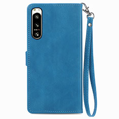 Coque Portefeuille Livre Cuir Etui Clapet S06D pour Sony Xperia 5 IV Bleu