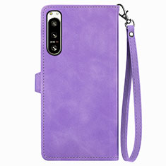 Coque Portefeuille Livre Cuir Etui Clapet S06D pour Sony Xperia 5 IV Violet