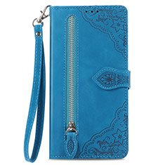 Coque Portefeuille Livre Cuir Etui Clapet S06D pour Vivo iQOO 10 5G Bleu