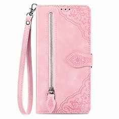 Coque Portefeuille Livre Cuir Etui Clapet S06D pour Vivo iQOO Z6x Rose