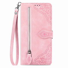 Coque Portefeuille Livre Cuir Etui Clapet S06D pour Vivo Y02S Rose