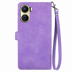 Coque Portefeuille Livre Cuir Etui Clapet S06D pour Vivo Y02S Violet