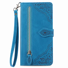 Coque Portefeuille Livre Cuir Etui Clapet S06D pour Vivo Y35 4G Bleu