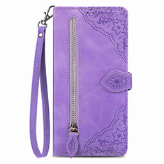 Coque Portefeuille Livre Cuir Etui Clapet S06D pour Vivo Y73t Violet