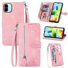 Coque Portefeuille Livre Cuir Etui Clapet S06D pour Xiaomi Poco C51 Rose