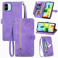 Coque Portefeuille Livre Cuir Etui Clapet S06D pour Xiaomi Poco C51 Violet